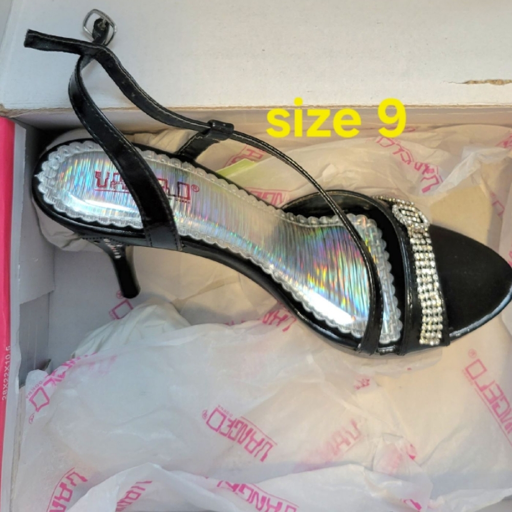 Elegant Black Strappy Evening Heels